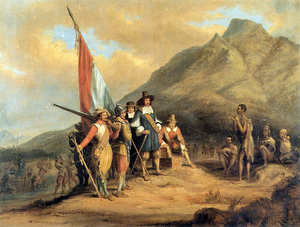 landing of van riebeeck at the cape of good hope